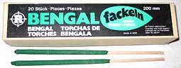 20 cm lange Bengalfackeln in gruen Bengalfackeln-gruen