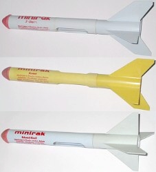 Minirak-Raketen aus der DDR mit Plastekörper DDR Minirak